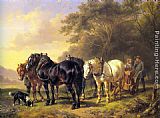 A Plough Team at Rest by Wouterus Verschuur Jr